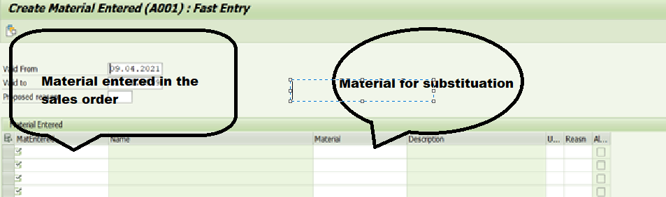 material determination condition records maintenance
