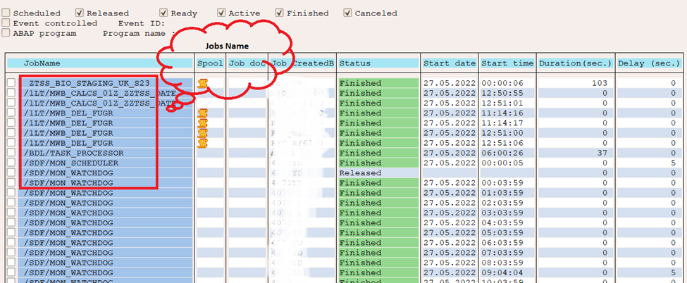 SAP Redwood scheduler